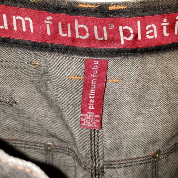 Platinum FUBU Fat Albert Shorts, Sz 34. Denim - Picture 6 of 8